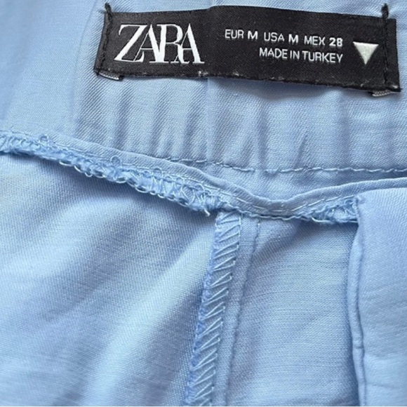 Zara Baby Blue Wide Leg Smart Trousers Size M - Picture 8 of 9